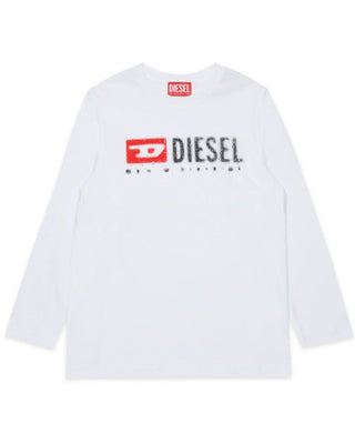 Diesel T-shirt manica lunga in jersey con logo Diesel Denim Division J02474-00YI9