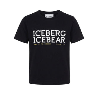 Iceberg T-shirt Nera A Maniche Corte TSICE7310J-V3 Per Bambino