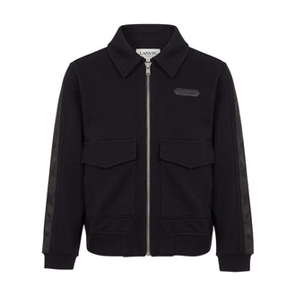 Lanvin Felpa Nera Con Zip N30437/09B Per Bambini