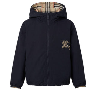 Burberry Giubbino Antivento Reversibile Con Cappuccio 8117262 Per Bambini
