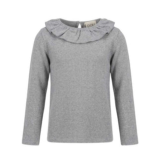 Doudou Maglia Tricot Grigia In Misto Cotone Per Bambina 2R4A30