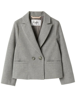 Il Gufo Giacca grigia in panno da bambina A24GB105W0003