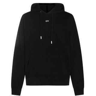 Off-White Felpa nera con cappuccio e stampa OMBB085F25FLE00C1001