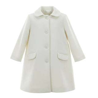 Piccola Ludo Cappotto bianco in panno da bambina BS9WB017