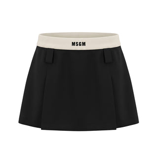 MSGM Gonna Nera Con Logo F6MSJGSK101/110 Per Bambina
