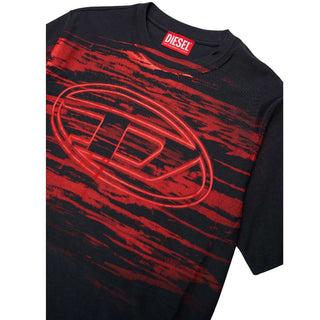 Diesel T-shirt Nera Con Stampa J02991-KYA2N-K910A Per Bambino