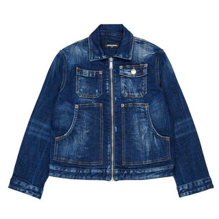 Dsquared2 Giubbino in denim blu con zip DQ3239-D0AFS-DQ01