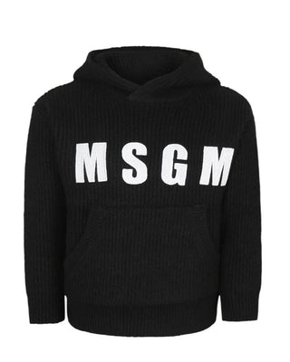 Msgm Maglia con cappuccio e logo frontale F4MSJUJP076