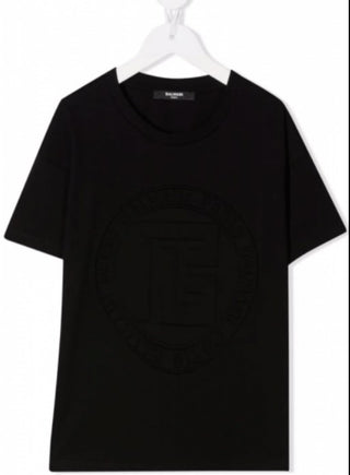 Balmain Crewneck T-shirt with front logo 6P8571