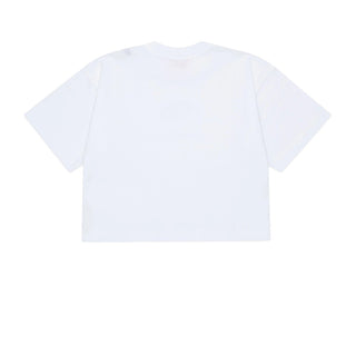 Diesel T-shirt Cropped Bianca Con Logo J02918-00YI9-K100 Per Bambina