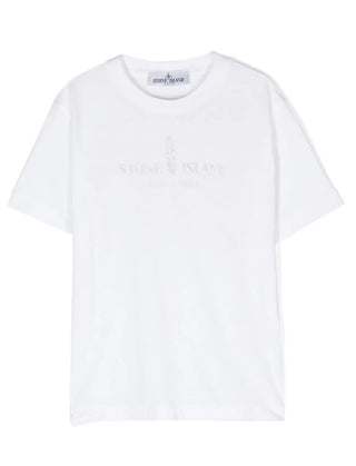 Stone Island T-shirt girocollo con logo frontale 801621079