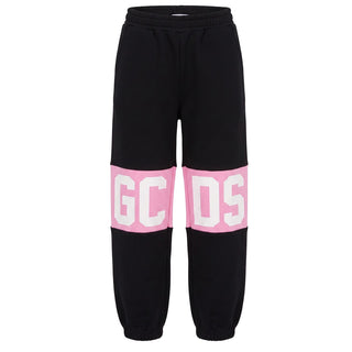 GCDS Pantaloni Jogger Neri Con Logo Z0GJQI588F004/999P Per Bambina