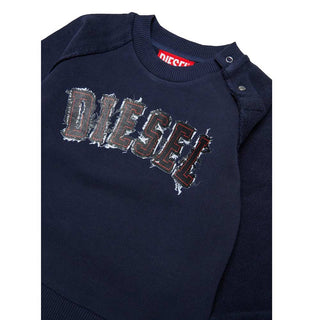 Diesel Felpa Girocollo Blu Con Logo K00849-KYA2W-K8AT Per Neonato