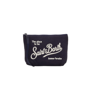 Mc2 Saint Barth Pochette in cotone waffle con logo PARISIENNE 00259H