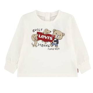 Levis T-shirt Avorio A Maniche Lunghe 6ER765-W0E Per Neonati