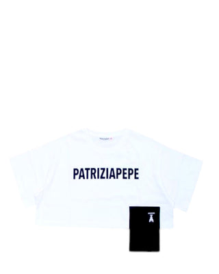 Patrizia Pepe T-shirt Cropped 7M0878/J275 Con Logo