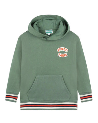 Kenzo Felpa verde con cappuccio da bambino K60776