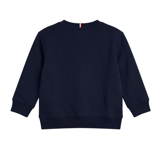 Tommy Hilfiger Felpa Girocollo Blu Con Logo KB0KB10766-C1G Per Neonato