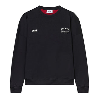 GCDS Felpa Girocollo Nera Con Logo Z0MLQE215F245/999R Unisex