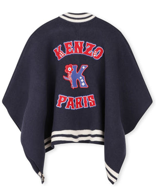 Kenzo Mantella blu con patch logo K60513