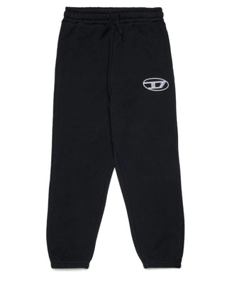 Diesel Pantaloni jogger neri con logo Oval D J02457-KYAQK