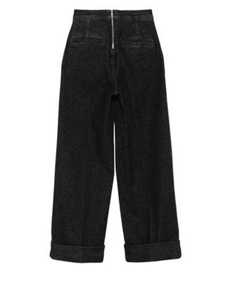 Balmain Jeans Wide Leg neri da bambina BV6C40-Z2424