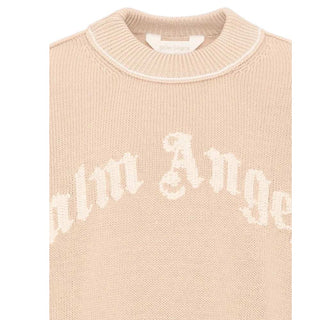Palm Angels Maglia Beige Con Logo F6PAJBJP146/1531 Per Bambini