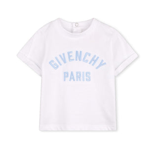 Givenchy T-shirt Bianca In Cotone Per Neonato H31230/10P