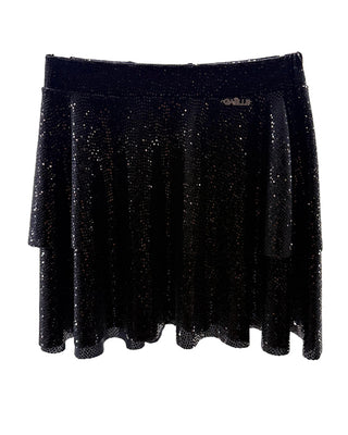 Gaelle Gonna a balze nera con paillettes da bambina 2742G00384