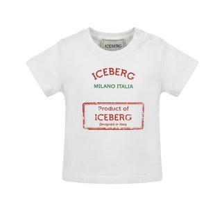 Iceberg T-shirt Bianca In Jersey Per Neonato TSICE6118B-V2