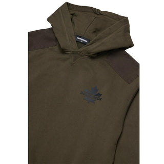 Dsquared2 Felpa Verde Con Cappuccio E Logo DQ3423-D0AIP-DQ558 Per Bambino