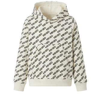 Kenzo Felpa Avorio Con Cappuccio Per Bambini K60728