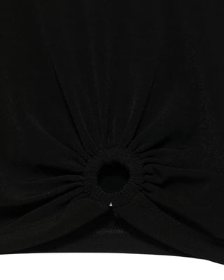 Lù:Lù T-shirt nera cropped in nylon LL3145