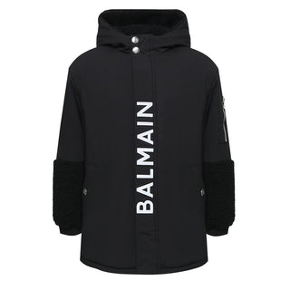 Balmain BT2P20 Teddy Logo Hooded Jacket For Girls