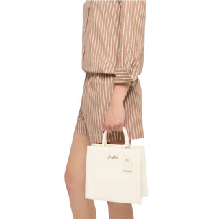 Mc2 Saint Barth Borsa Midi in pelle avorio SHBM0001-00499I