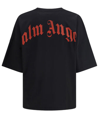 Palm Angels T-shirt in jersey nera con logo PMAA10BF25JER0011025
