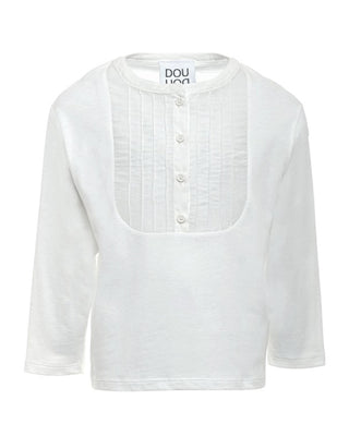 Doudou T-shirt avorio in jersey da bambina 2R8O10-Z0761