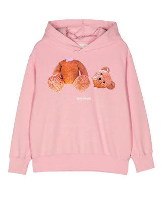 Palm Angels Felpa rosa con cappuccio e Bear PGBB015C99FLE0043B60