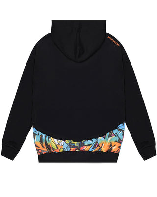 SPRAYGROUND Felpa nera in cotone con stampa SPY1237G