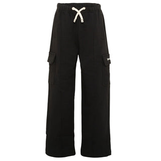 Palm Angels Pantaloni Cargo Neri In Felpa F6PAJBFP220/110 Per Bambini