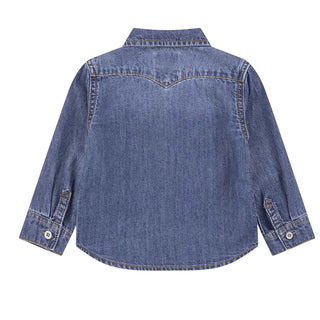 Levis Camicia In Denim Blu 6EM335-MDK Per Neonati