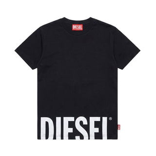 Diesel T-shirt Nera Con Logo J03040-00YI9-K900 Per Bambini