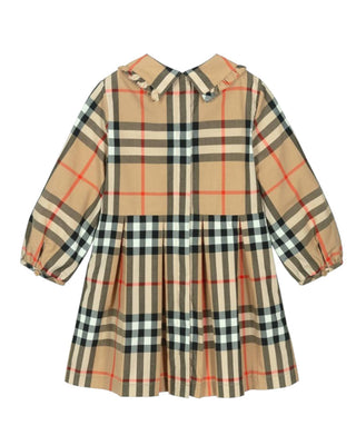 Burberry Vestina beige in popeline a maniche lunghe Check 8112625