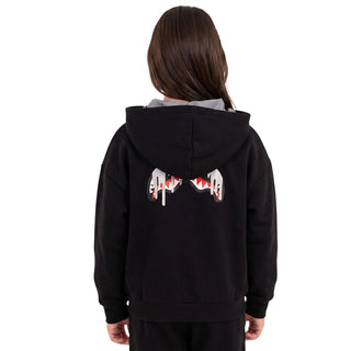 SPRAYGROUND Felpa Nera Con Zip E Cappuccio SPY1576GBLK Per Bambina
