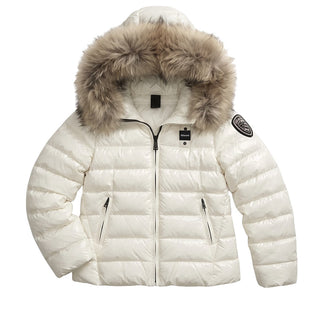 Blauer Giubbino Trapuntato Avorio Con Pelliccia 26WBLGC02293-102IV Ivory Jr Per Bambina