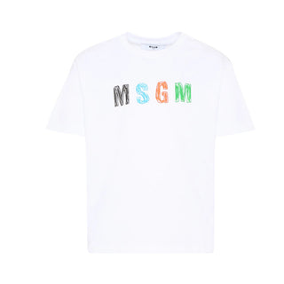 Msgm T-shirt A Maniche Corte Bianca Con Logo S6MSJBTH232/001
