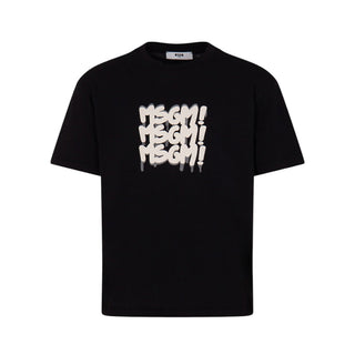 Msgm T-shirt Nera In Jersey Con Logo S6MSJBTH227/040
