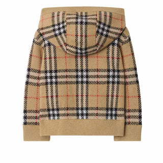Burberry Cardigan Con Zip E Cappuccio In Check 8121171