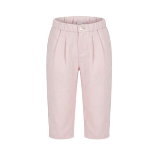 J.o Milano Pantaloni Rosa In Lino Per Neonata 674A1