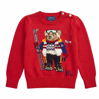 Polo Ralph Lauren Maglia Rossa Con Orsetto Per Bambina 311877393001